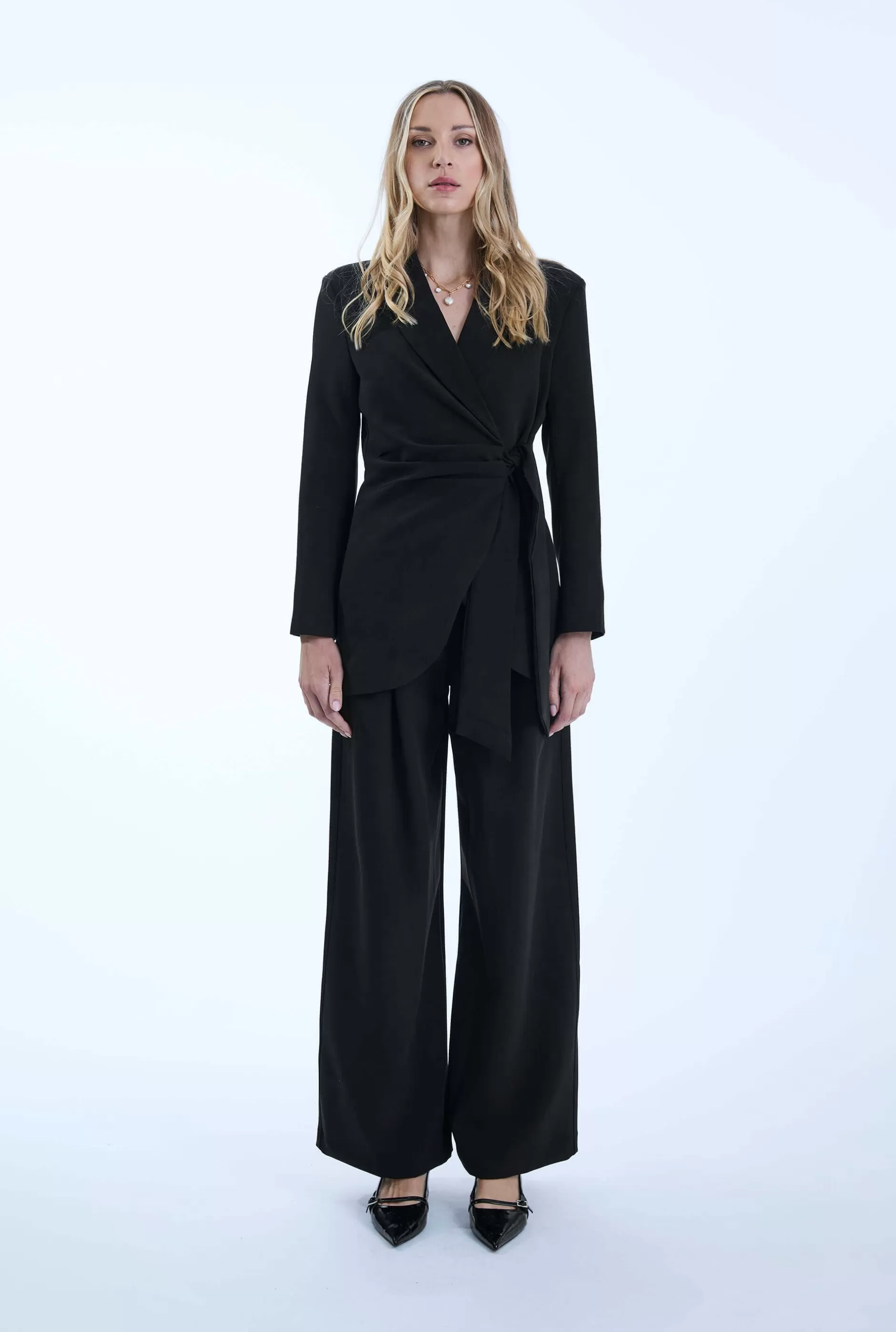 Side Black Sash Blazer^James Lakeland Cheap