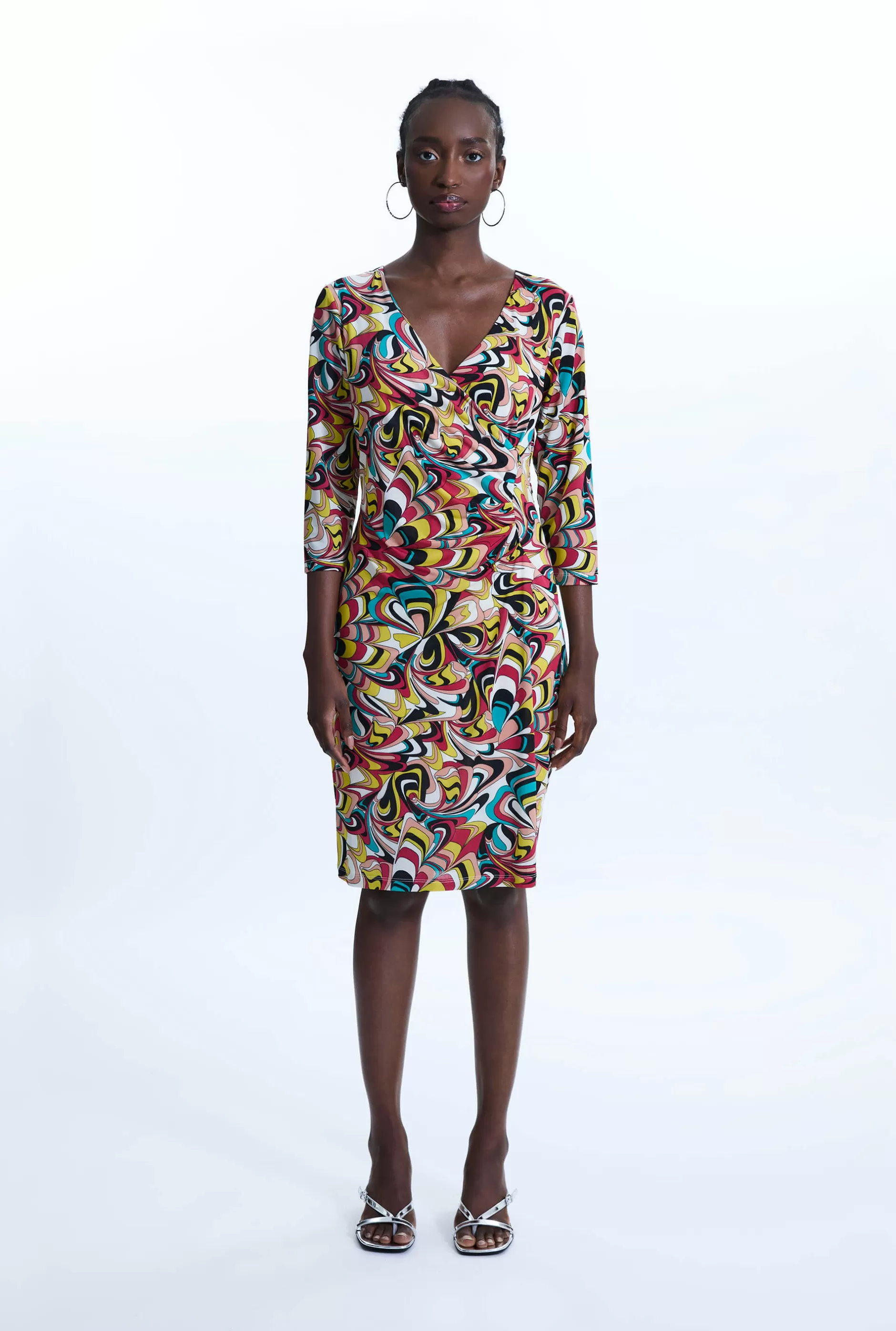 Side Ruched Printed Midi Dress^James Lakeland Best
