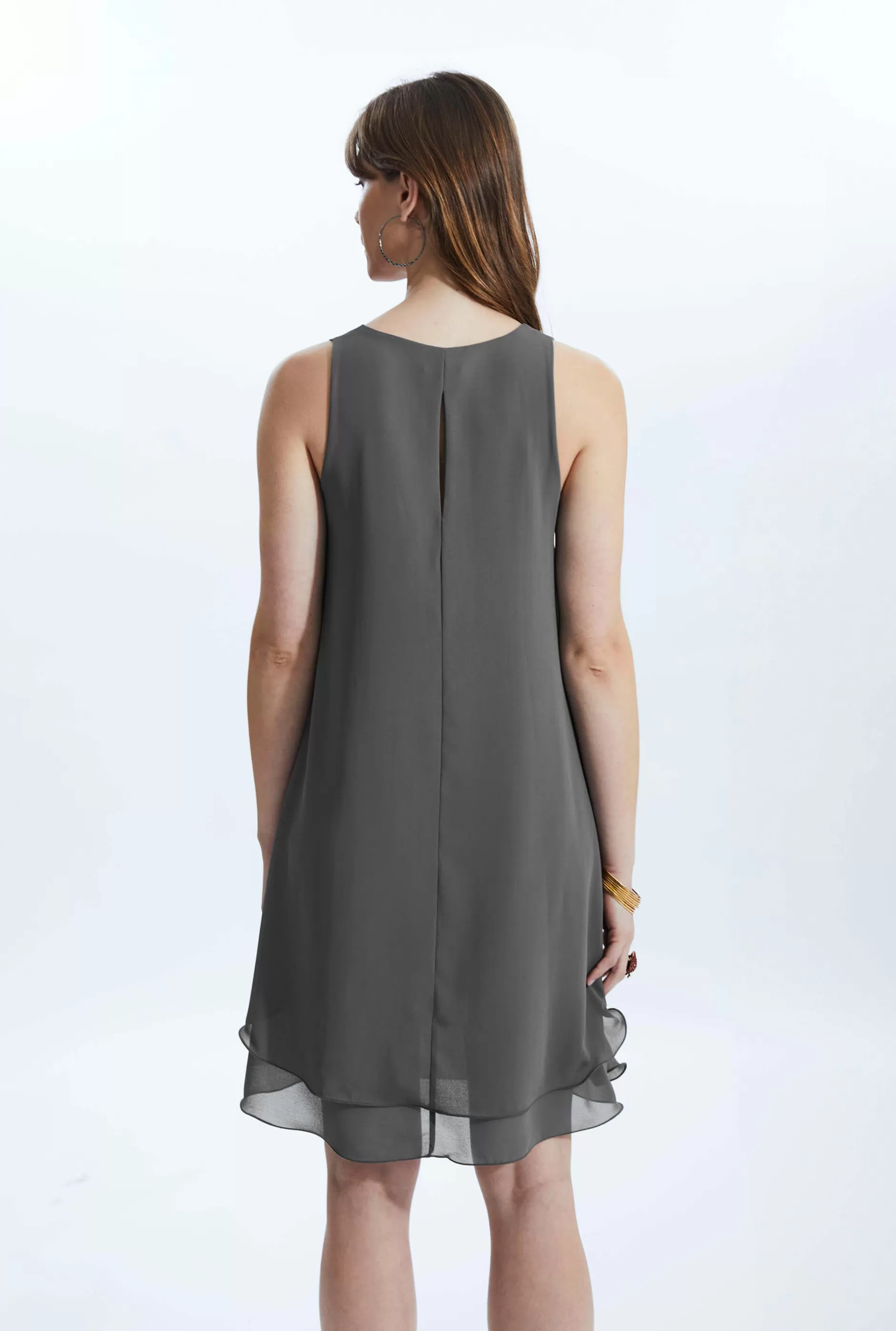 Sleeveless Wave Hem Dress Charcoal^James Lakeland Sale