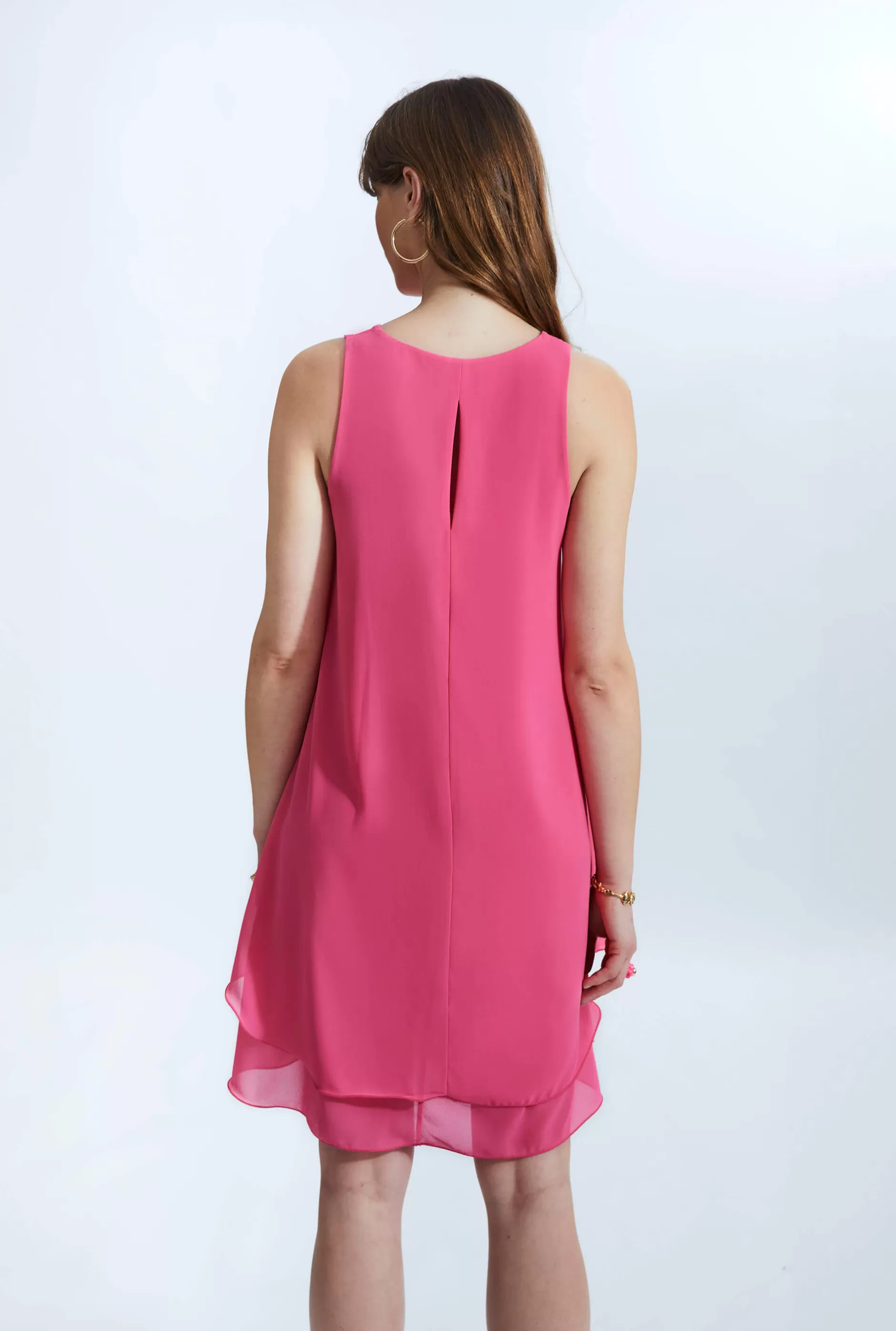 Sleeveless Wave Hem Dress Fuchsia^James Lakeland Discount