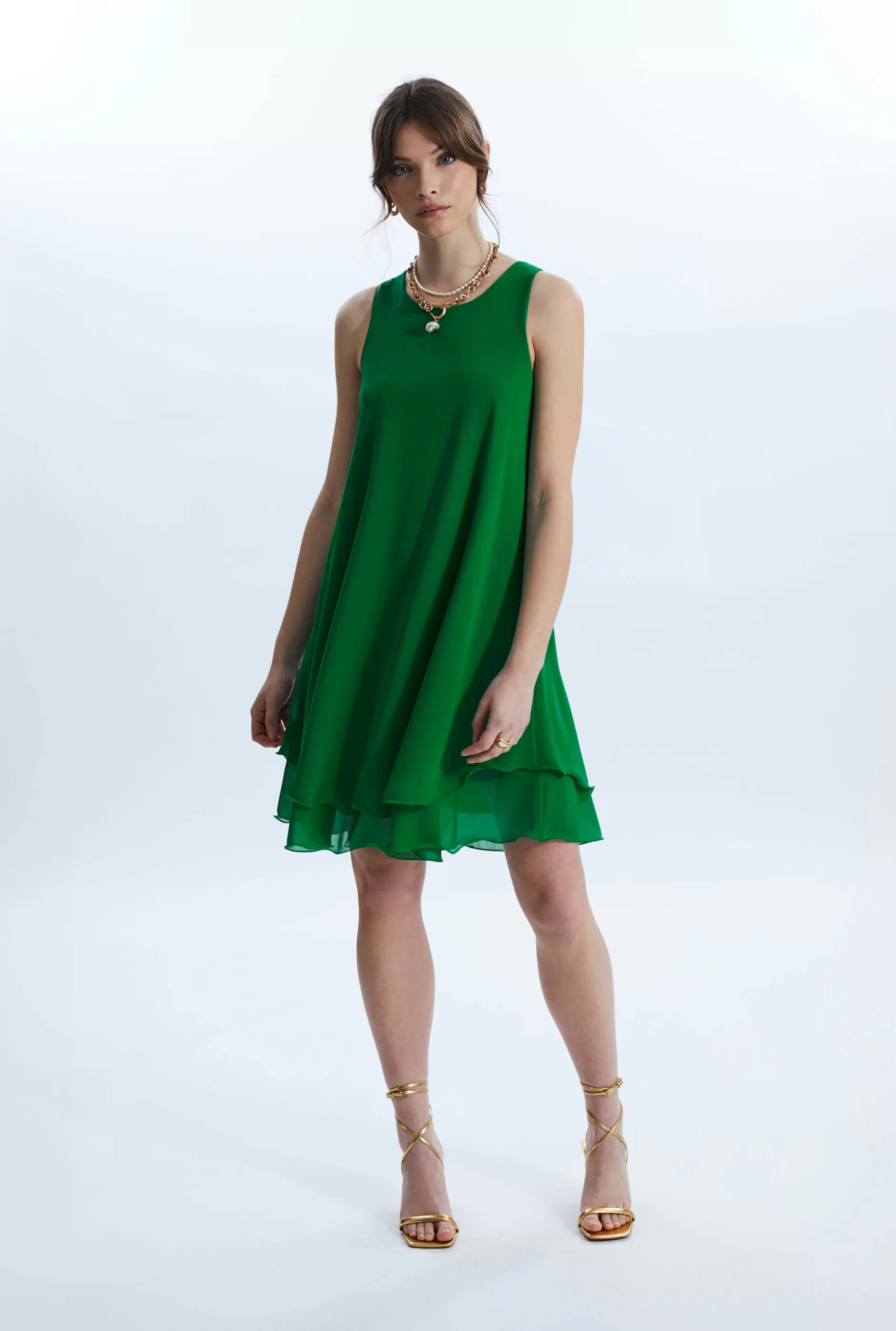 Sleeveless Wave Hem Dress Green^James Lakeland Hot