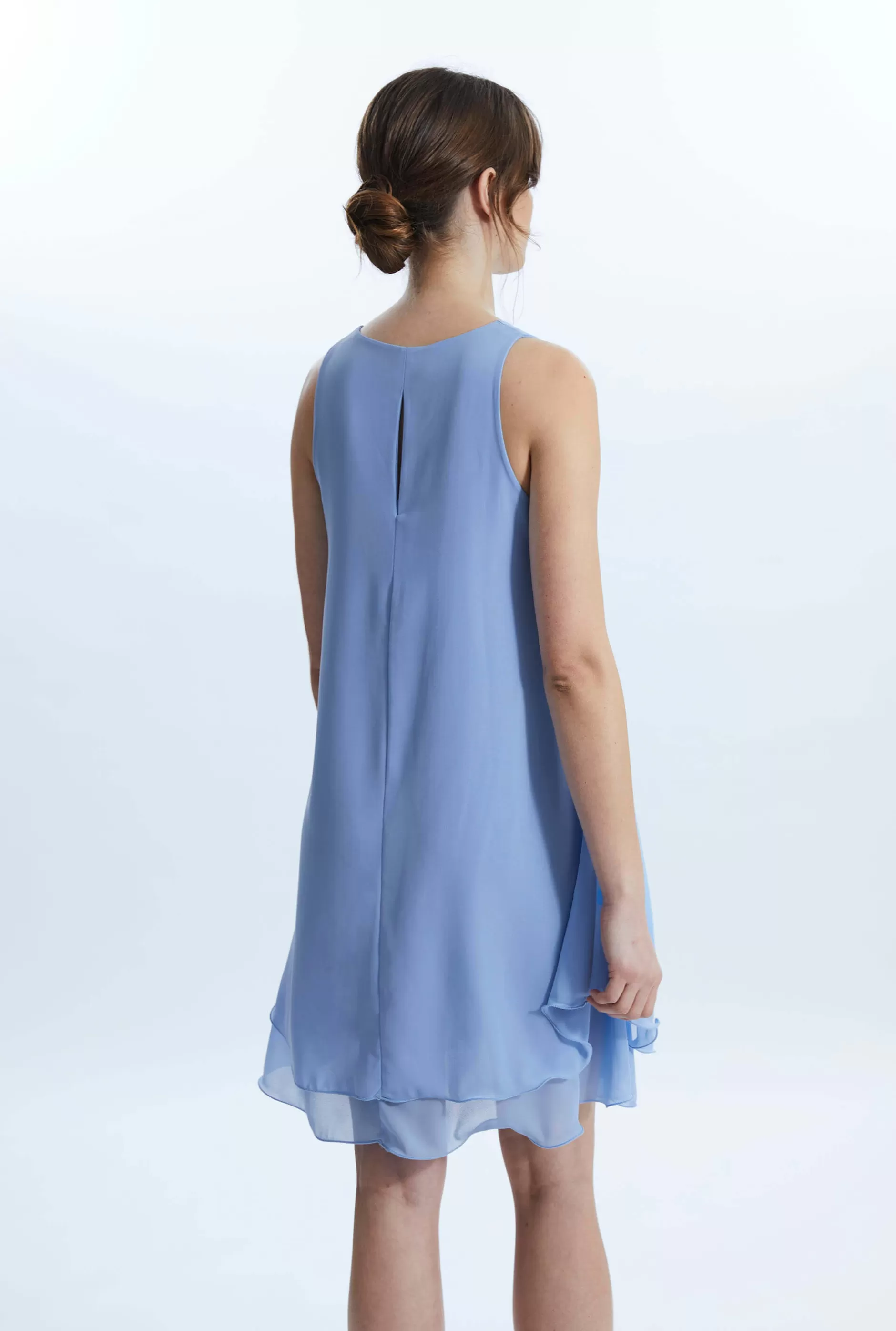Sleeveless Wave Hem Dress Pale Blue^James Lakeland New
