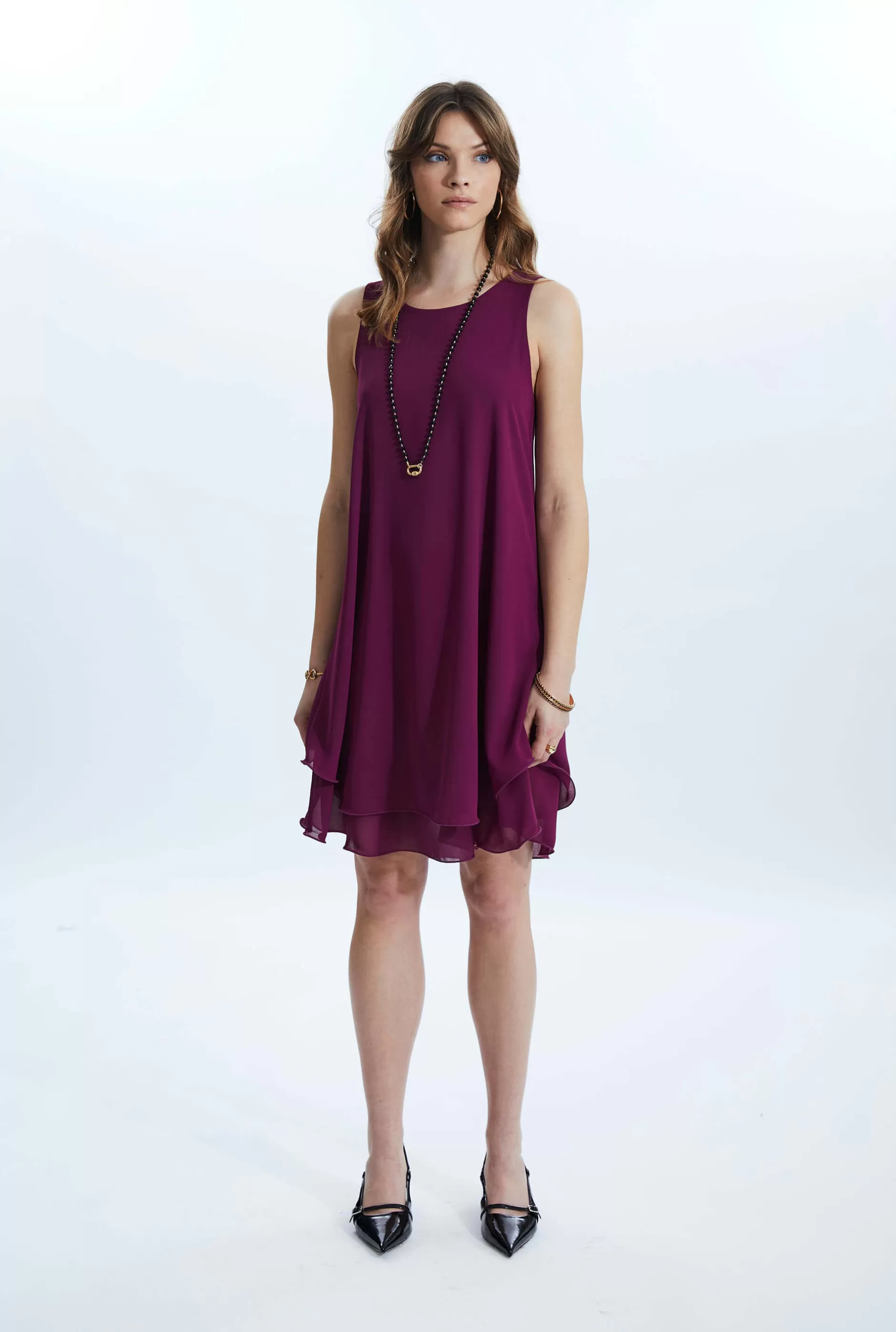 Sleeveless Wave Hem Dress Purple^James Lakeland Clearance