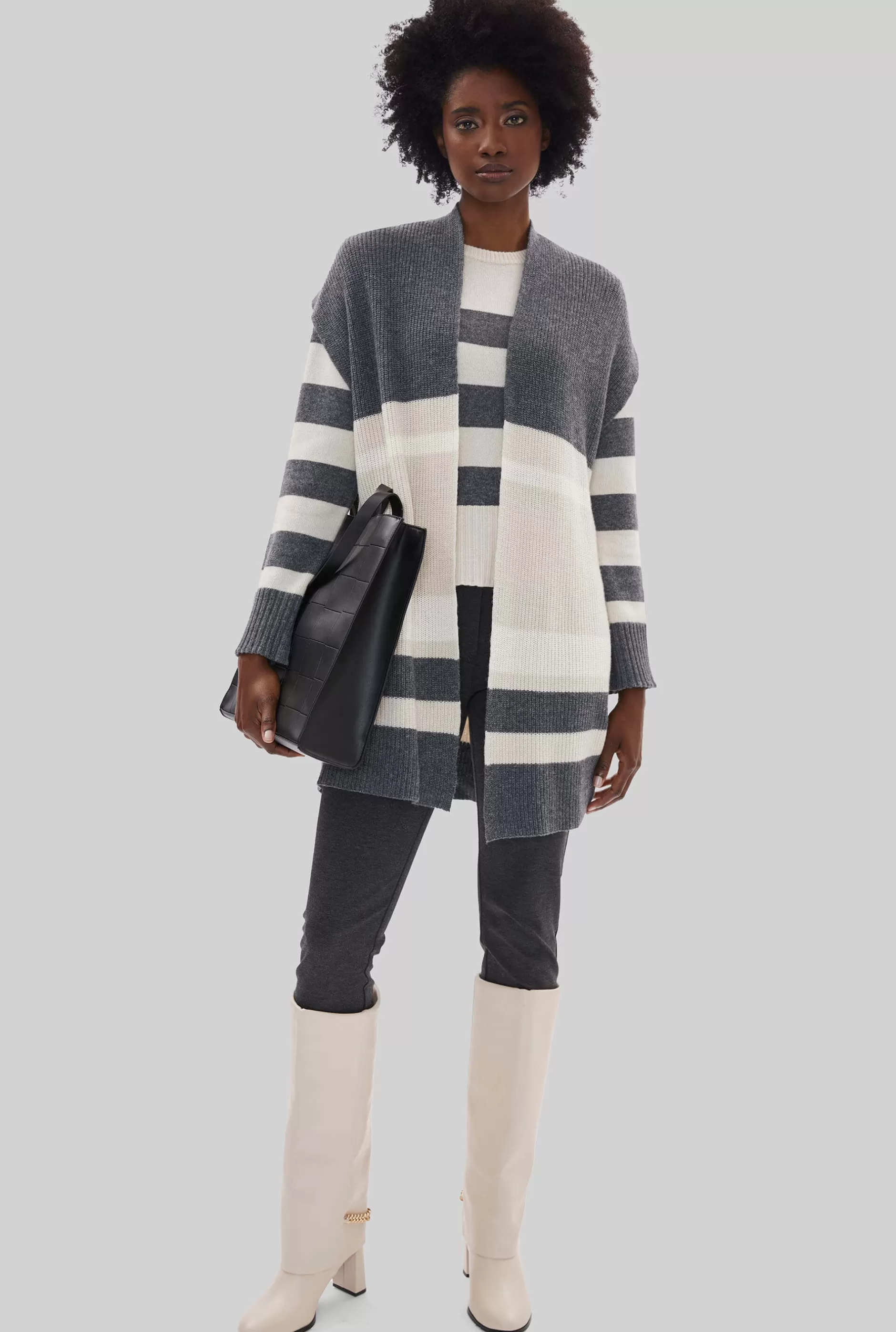 Striped Sleeveless Cardigan^James Lakeland New