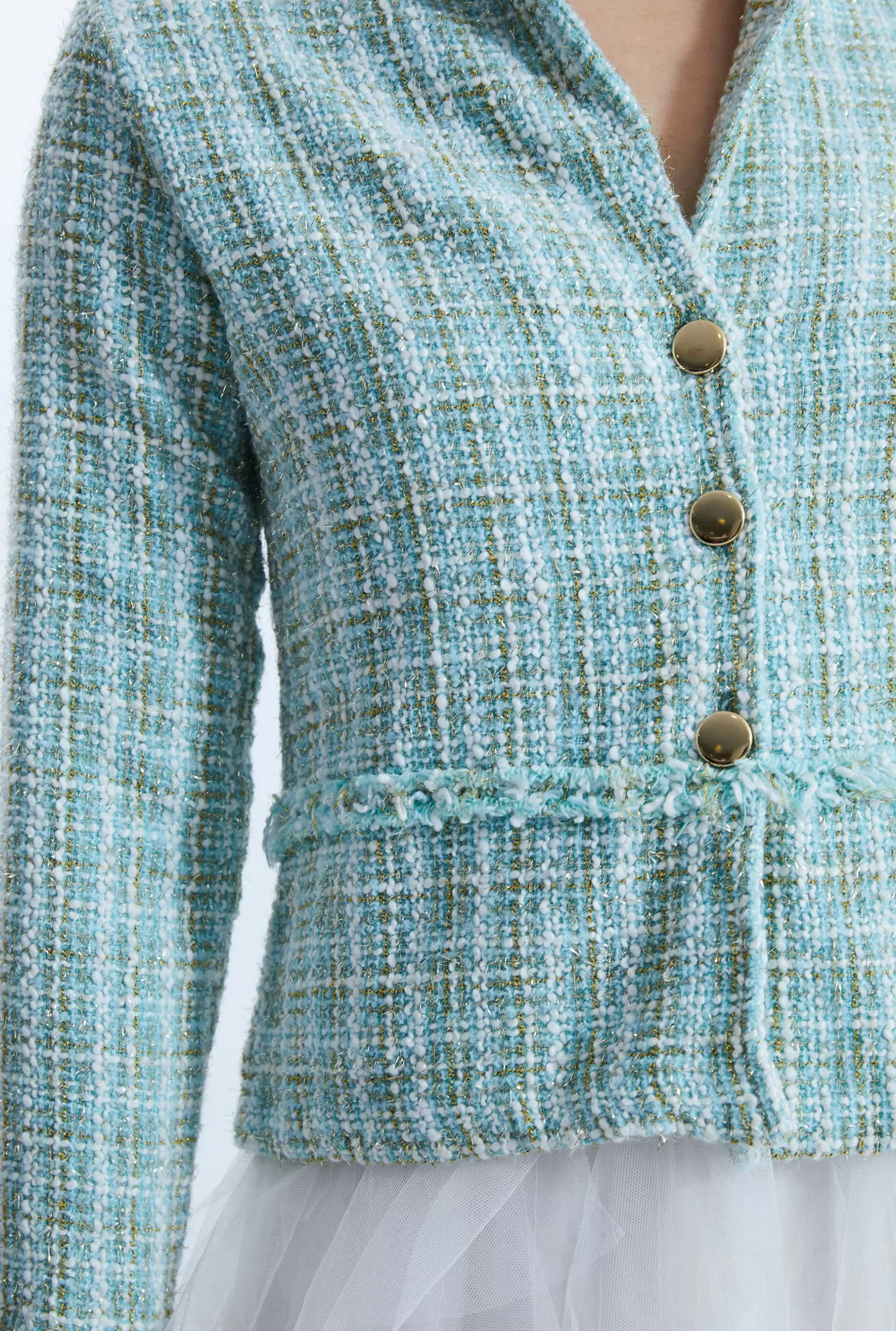 Tiered Tweed Jacket Green^James Lakeland Cheap