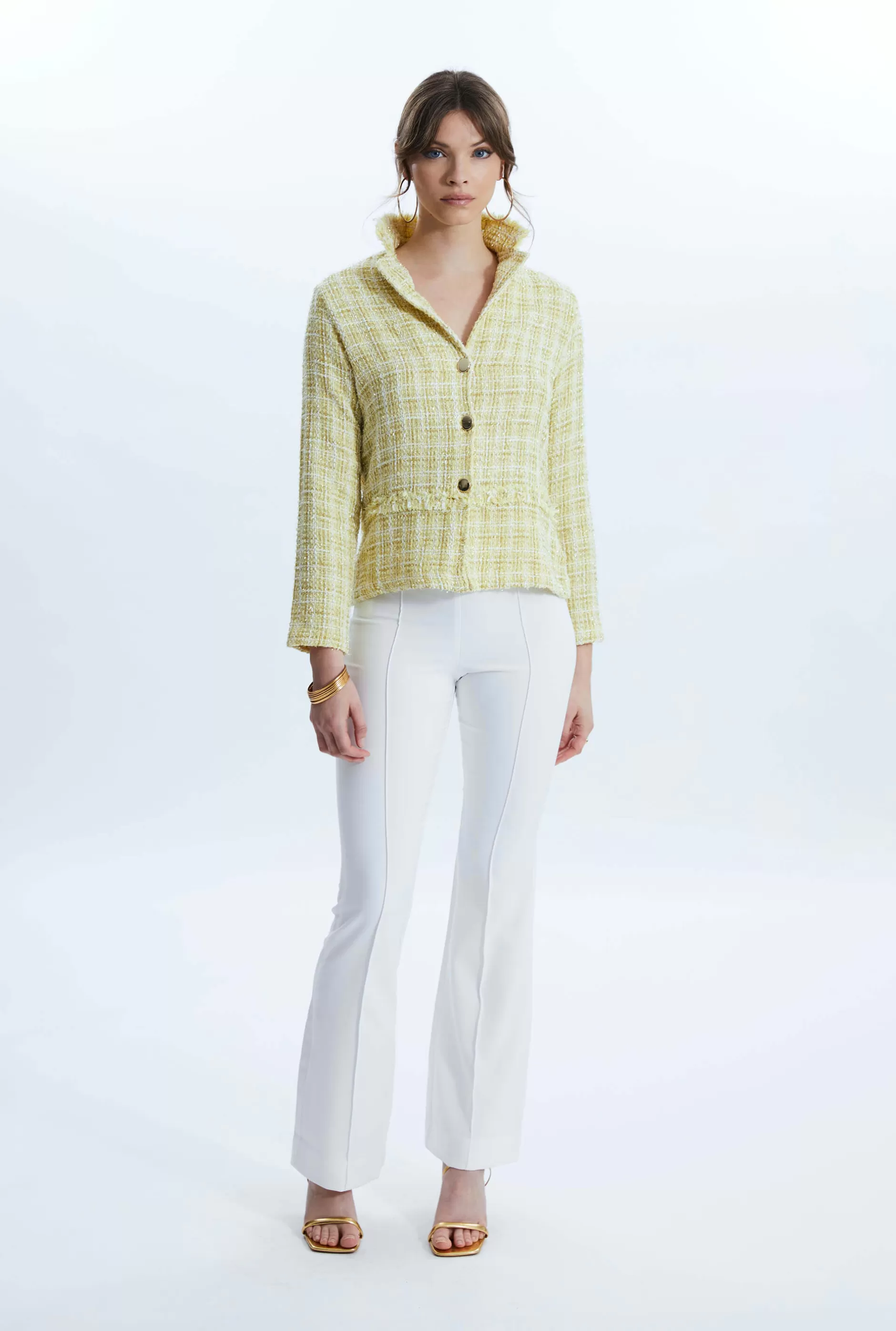 Tiered Tweed Jacket Yellow^James Lakeland Sale