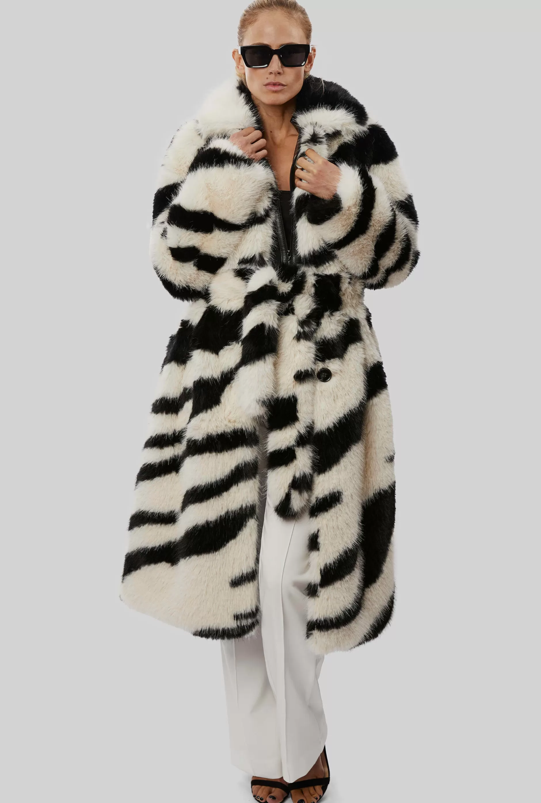 Tiger Long Faux Fur Coat^James Lakeland Shop