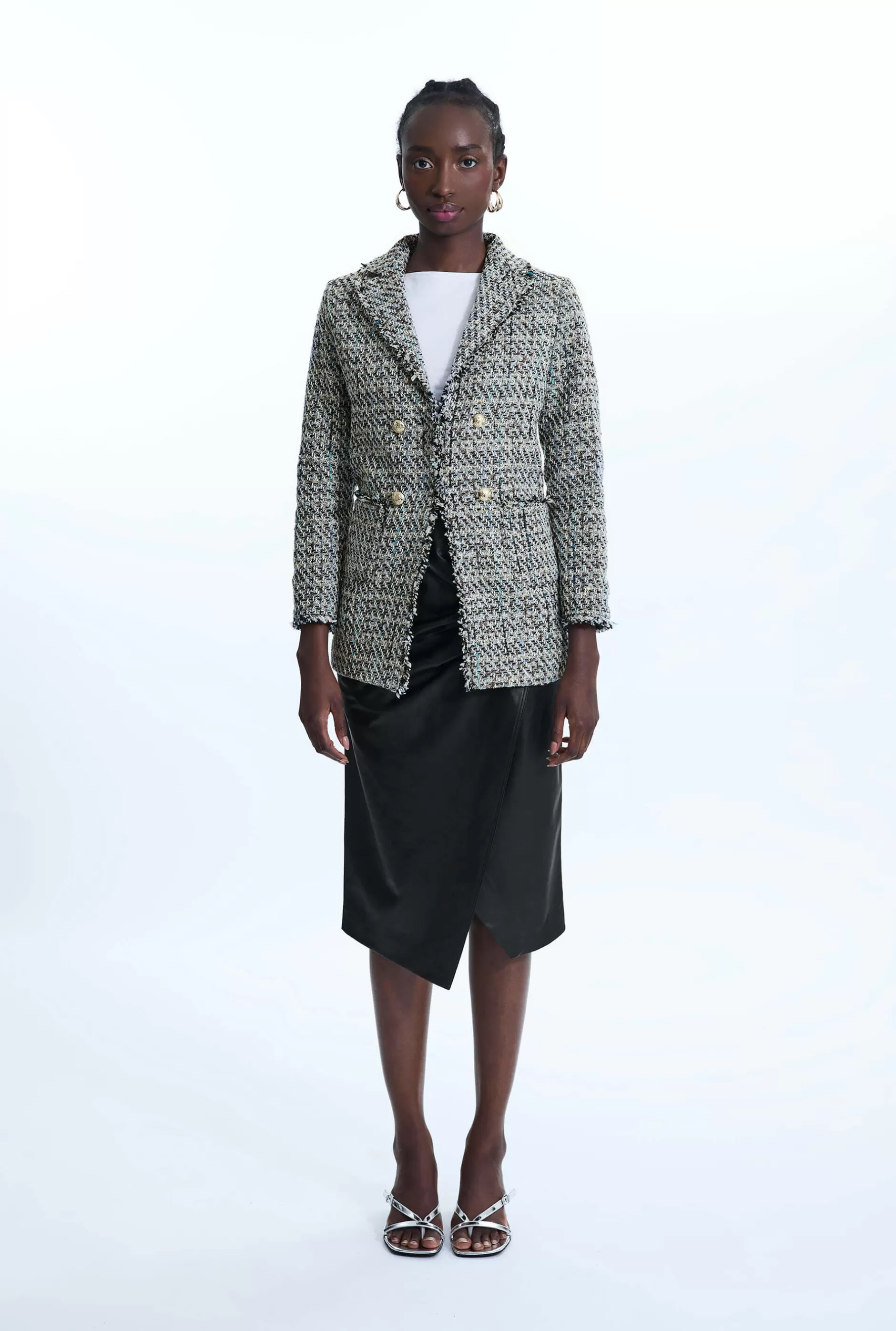 Tweed Detail Blazer Black^James Lakeland Fashion