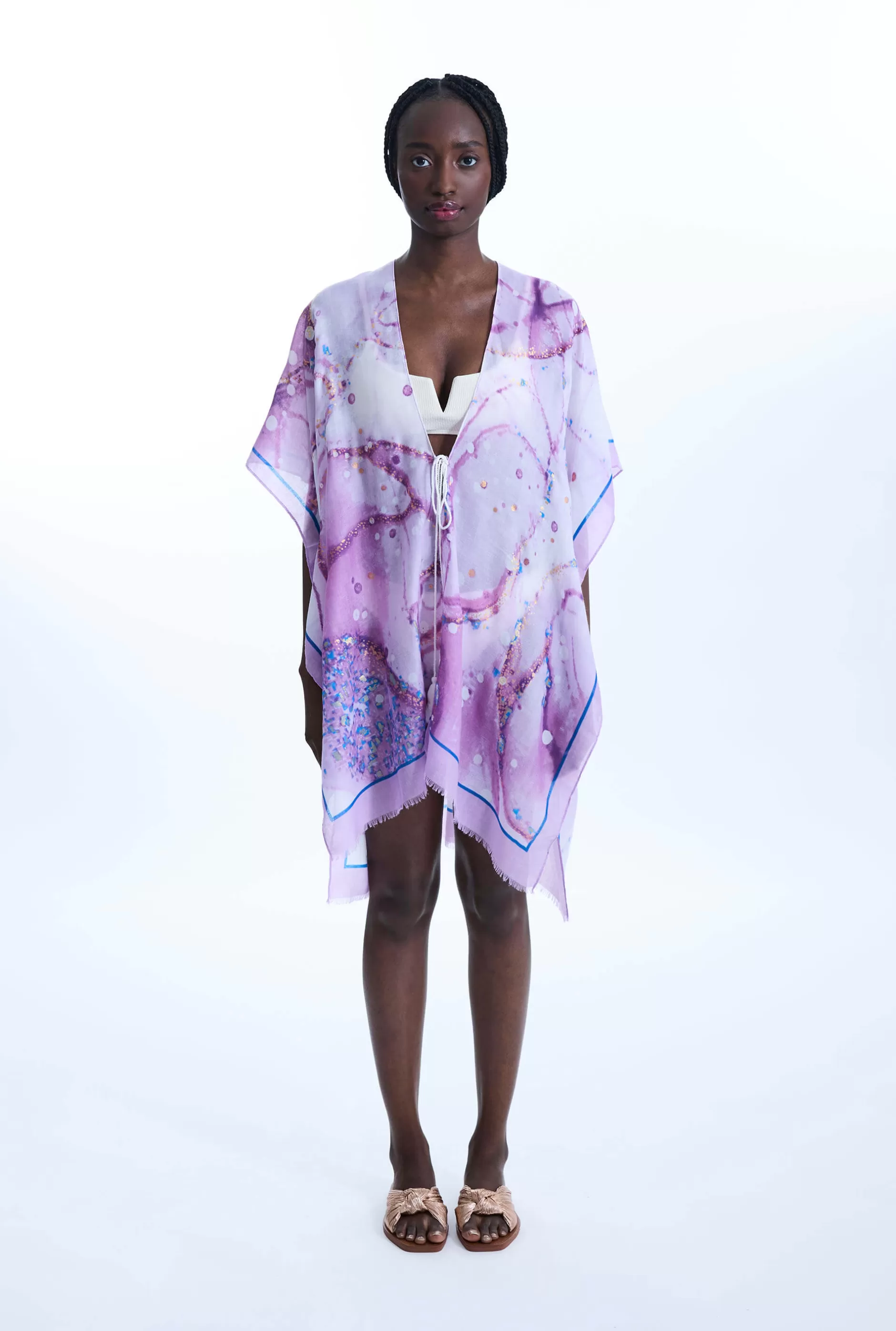 Water Marble Detail Kaftan Pink^James Lakeland Best Sale