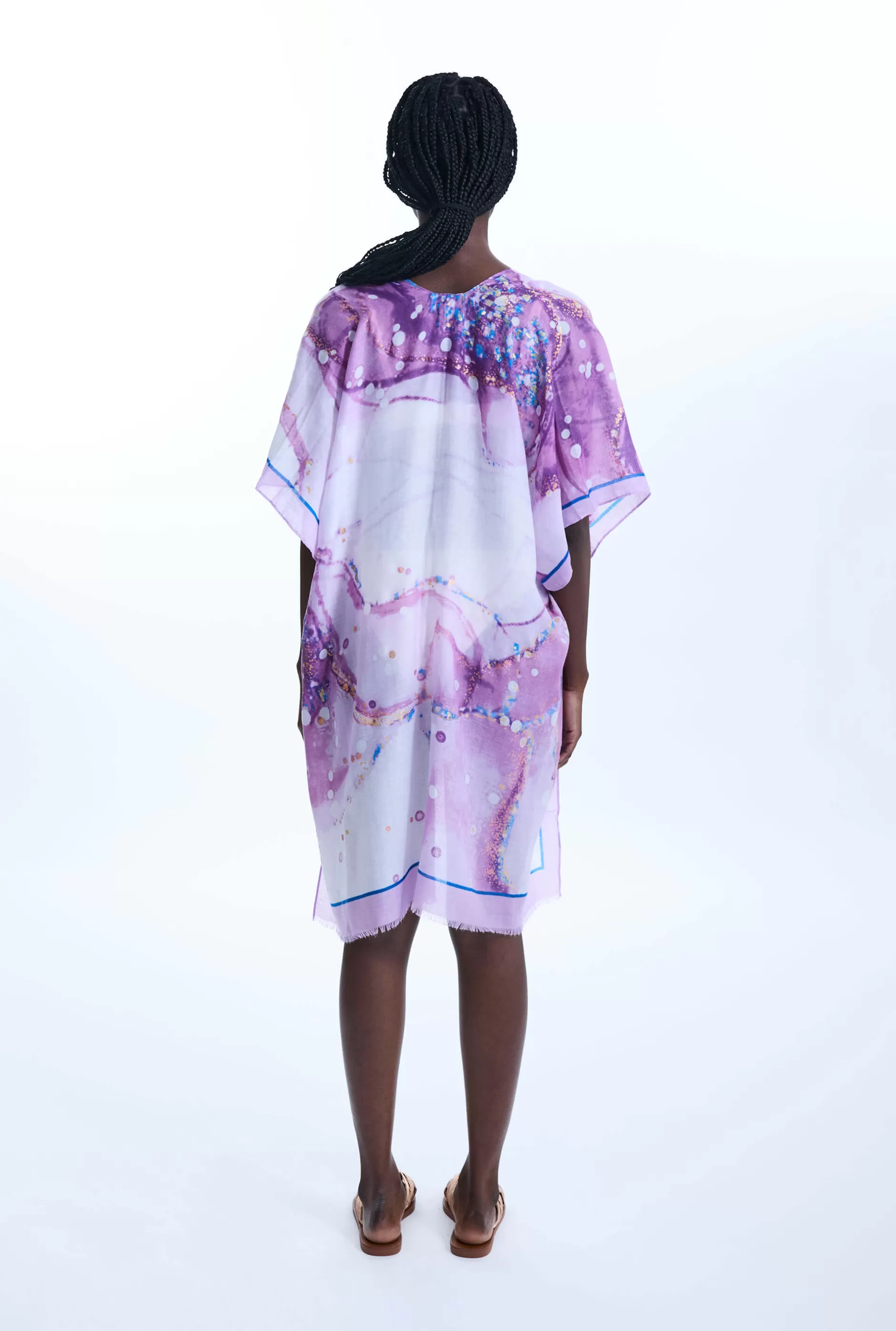 Water Marble Detail Kaftan Pink^James Lakeland Best Sale