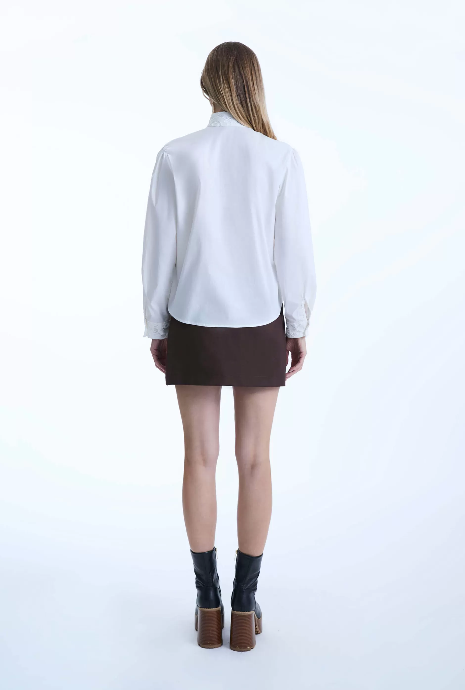 White Crochet Tie Shirt^James Lakeland New