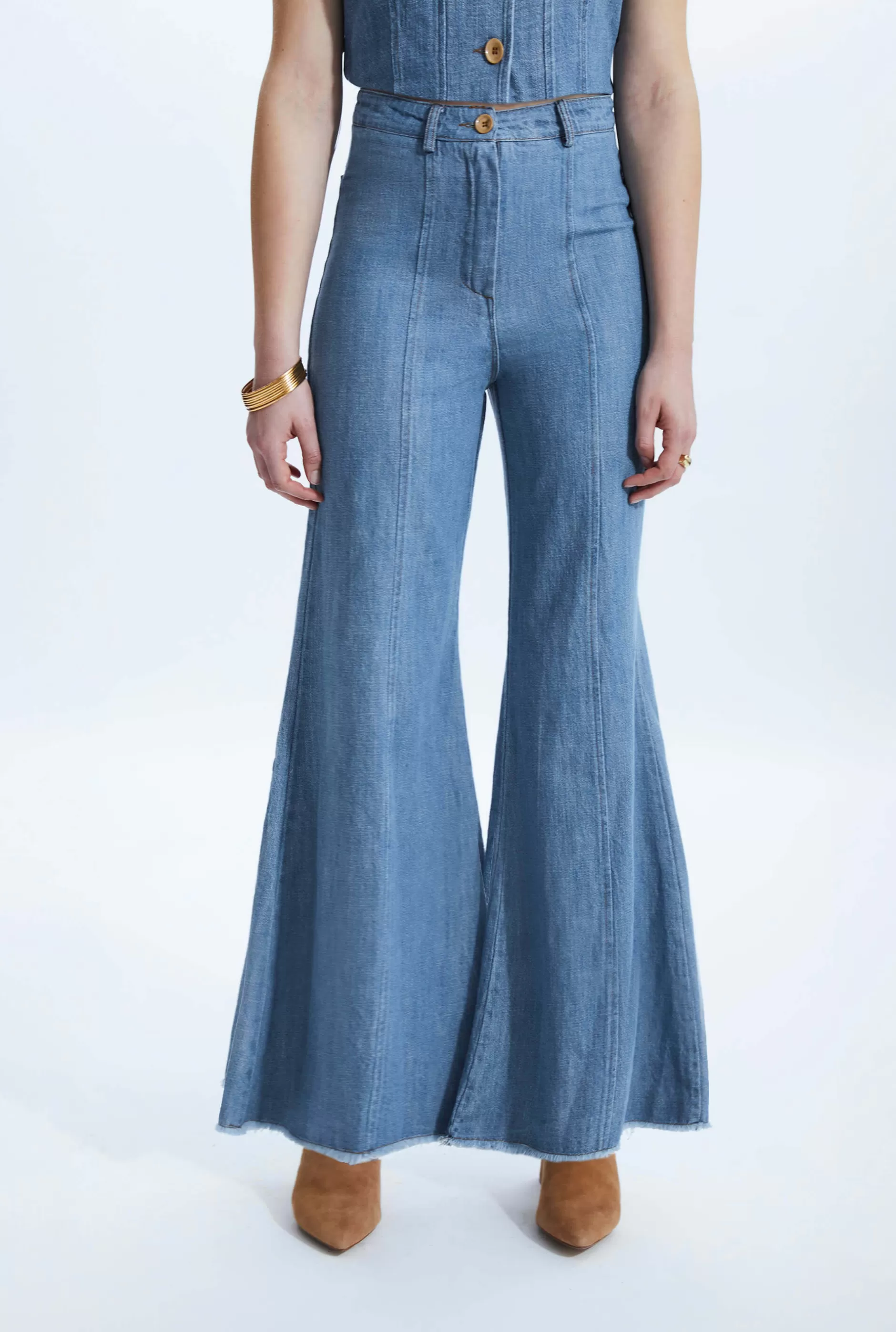 Wide Leg Denim Trousers^James Lakeland Best Sale