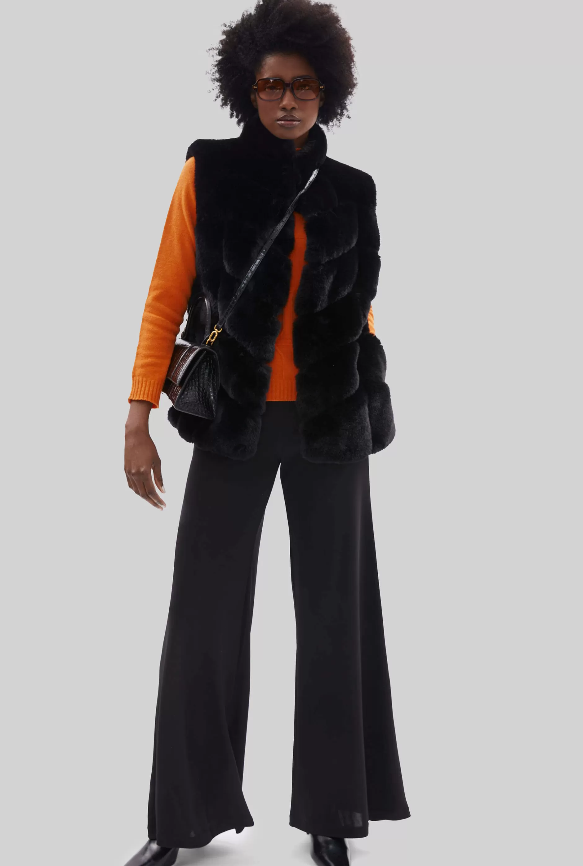 Wide Leg Palazzo Trousers Black^James Lakeland New